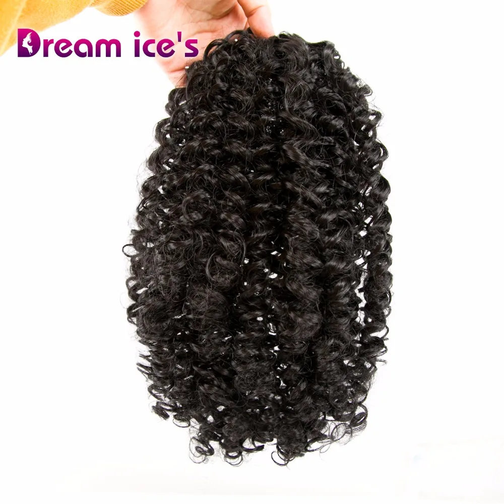 Dream ice's long synthetic kinky curly hair bun afro puff ponytail chignon with clips in hair extension small wigs
Dream ice's long synthetic kinky curly hair bun afro puff ponytail chignon with clips in hair extension small wigs