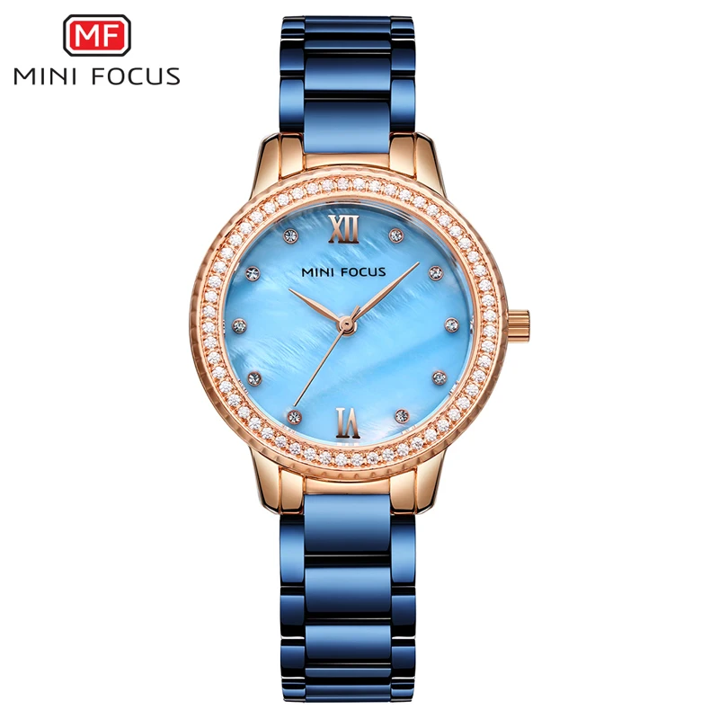 MINI FOCUS Stainless Steel Quartz Watches for Women Luxury Dress Wrist Watch for Lady Woman Relogios Femininos Clock 0226L Blue
MINI FOCUS Stainless Steel Quartz Watches for Women Luxury Dress Wrist Watch for Lady Woman Relogios Femininos Clock 0226L Blue