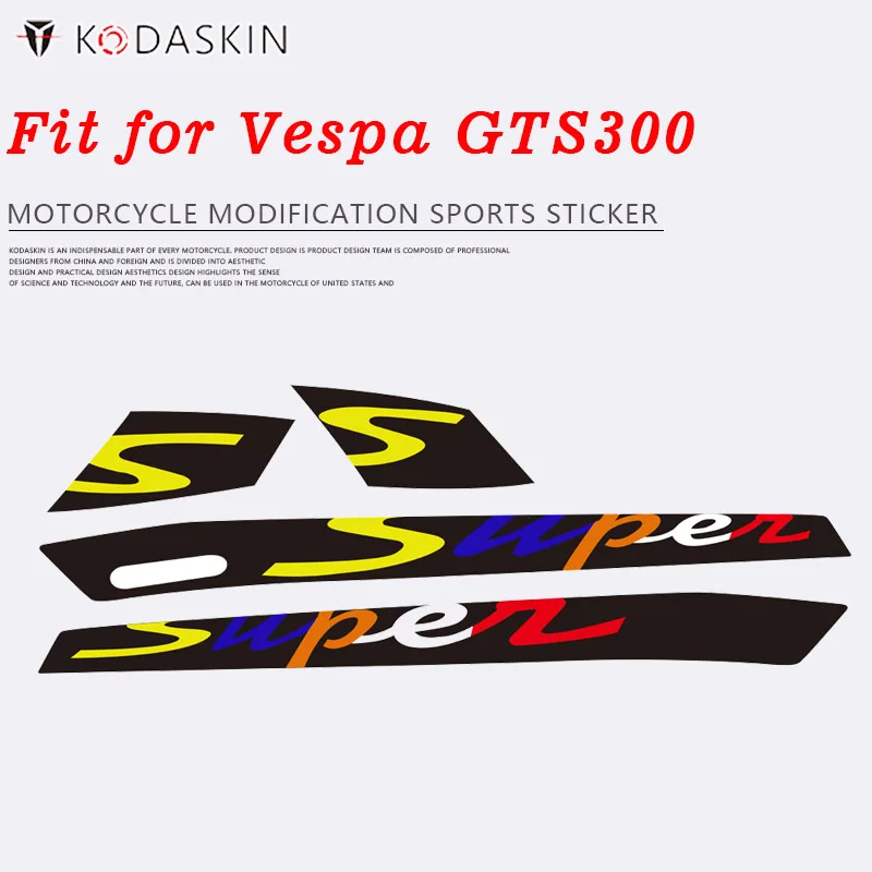 KODASKIN Motorcycle 2D Sport Decal Sticker Emblem Super For Vespa GTS 300 GTS300 With the Two Long Vents in Each Panel
KODASKIN Motorcycle 2D Sport Decal Sticker Emblem Super For Vespa GTS 300 GTS300 With the Two Long Vents in Each Panel