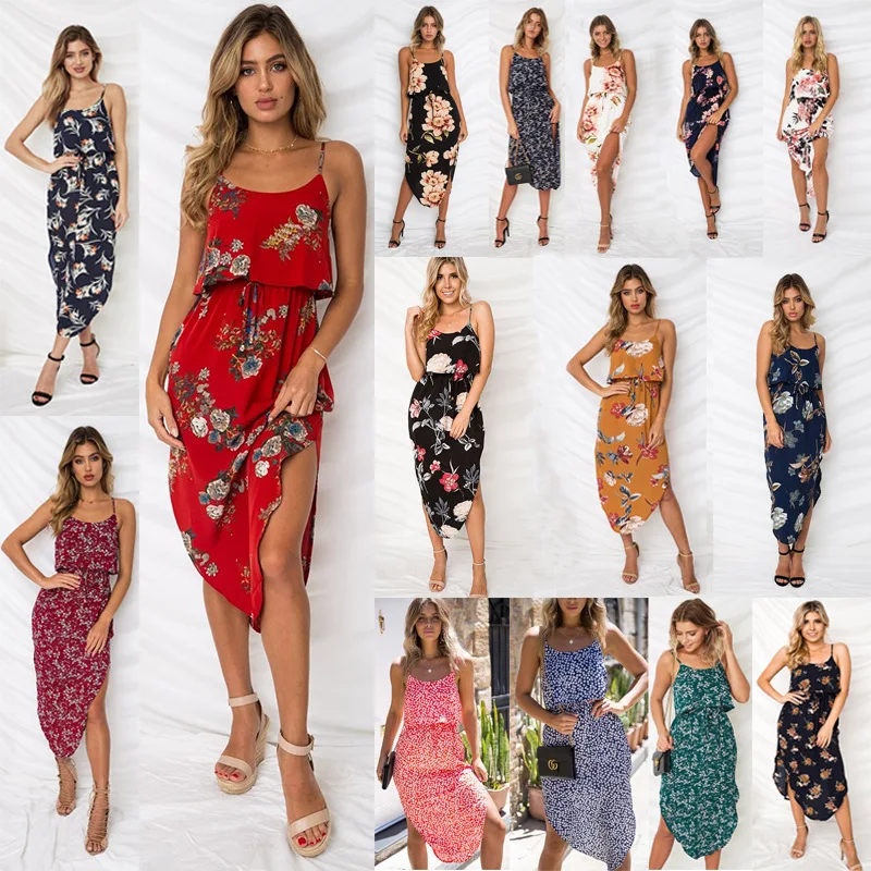 Hot Summer 2019 Women Dress Fashion Printed Lace Up Irregular Beach Dress Sleeveless Backless Sexy Dress Women Clothing Vestidos
Hot Summer 2019 Women Dress Fashion Printed Lace Up Irregular Beach Dress Sleeveless Backless Sexy Dress Women Clothing Vestidos
