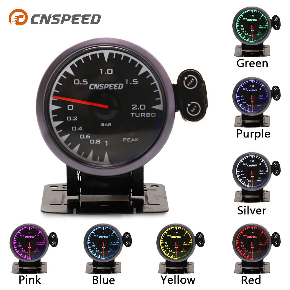 CNSPEED 60 мм 7 цветов светодиодный 12 в бар турбонаддув измеритель датчик POD