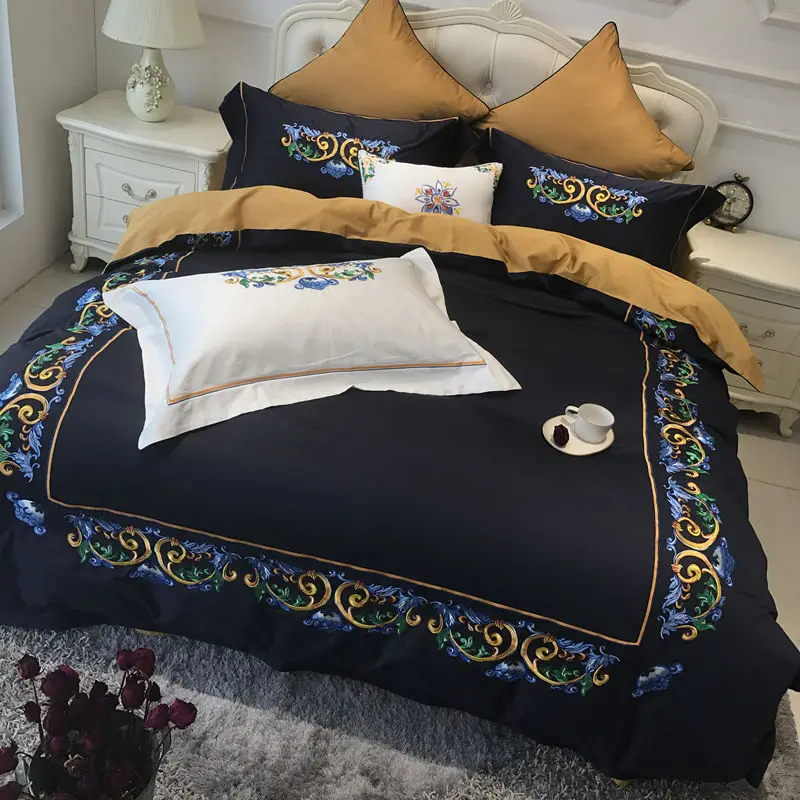 Black white color luxury royal Bedding sets king queen size bed set egyptian cotton embroidered bed sheet set duvet cover 36
Black white color luxury royal Bedding sets king queen size bed set egyptian cotton embroidered bed sheet set duvet cover 36