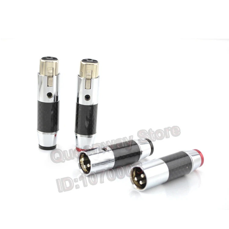 4PCS Rhodium-plated white gold XLR balance head Carbon fiber canon male and female plug High-end balanced line plug
4PCS Rhodium-plated white gold XLR balance head Carbon fiber canon male and female plug High-end balanced line plug