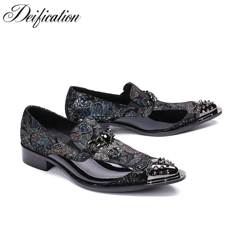 Deification Luxury Style Men Dress Shoes Genuine Leather Chaussure Homme Vintage Rivets Pointy Toe Male Formal Party Shoes Flats
Deification Luxury Style Men Dress Shoes Genuine Leather Chaussure Homme Vintage Rivets Pointy Toe Male Formal Party Shoes Flats