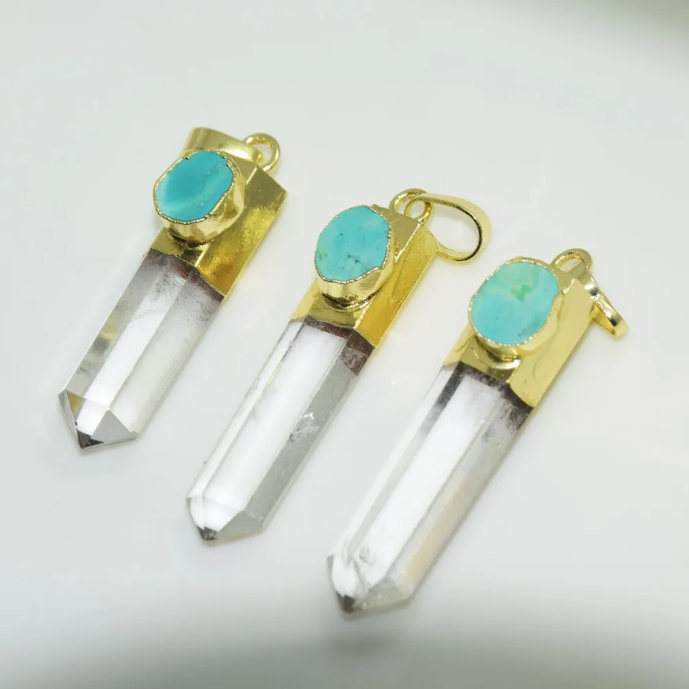 Женский кулон из чистого кварца с шестигранным кристаллом, зеленая бирюза с золотым колпачком, 6 граней, 2019
Женский кулон из чистого кварца с шестигранным кристаллом, зеленая бирюза с золотым колпачком, 6 граней, 2019