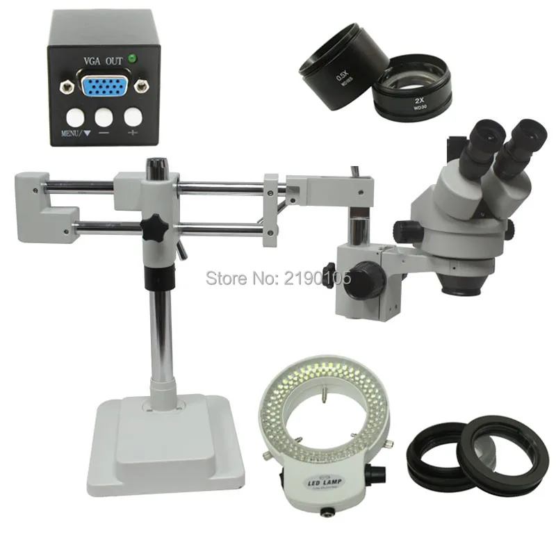 3.5x-90x double arm frame stereo zoom microscope hd 2 megapixel mini VGA industrial microscope camera 144 LED light
3.5x-90x double arm frame stereo zoom microscope hd 2 megapixel mini VGA industrial microscope camera 144 LED light