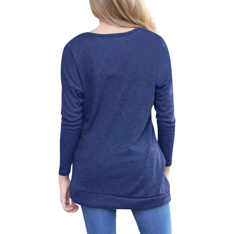 AN.ORIGIN New solid Round neck plus size T-shirt long sleeve shirt Casual with Button Fashion women T-shirt women clothing 2019
AN.ORIGIN New solid Round neck plus size T-shirt long sleeve shirt Casual with Button Fashion women T-shirt women clothing 2019