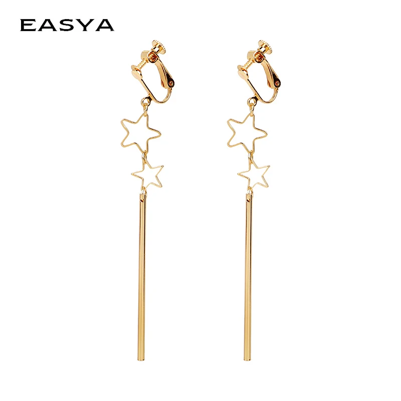 EASYA Ear Thread Earrings длинный тонкий современный Kolczyki Star Pendientes Flecos ухо куртки длинные