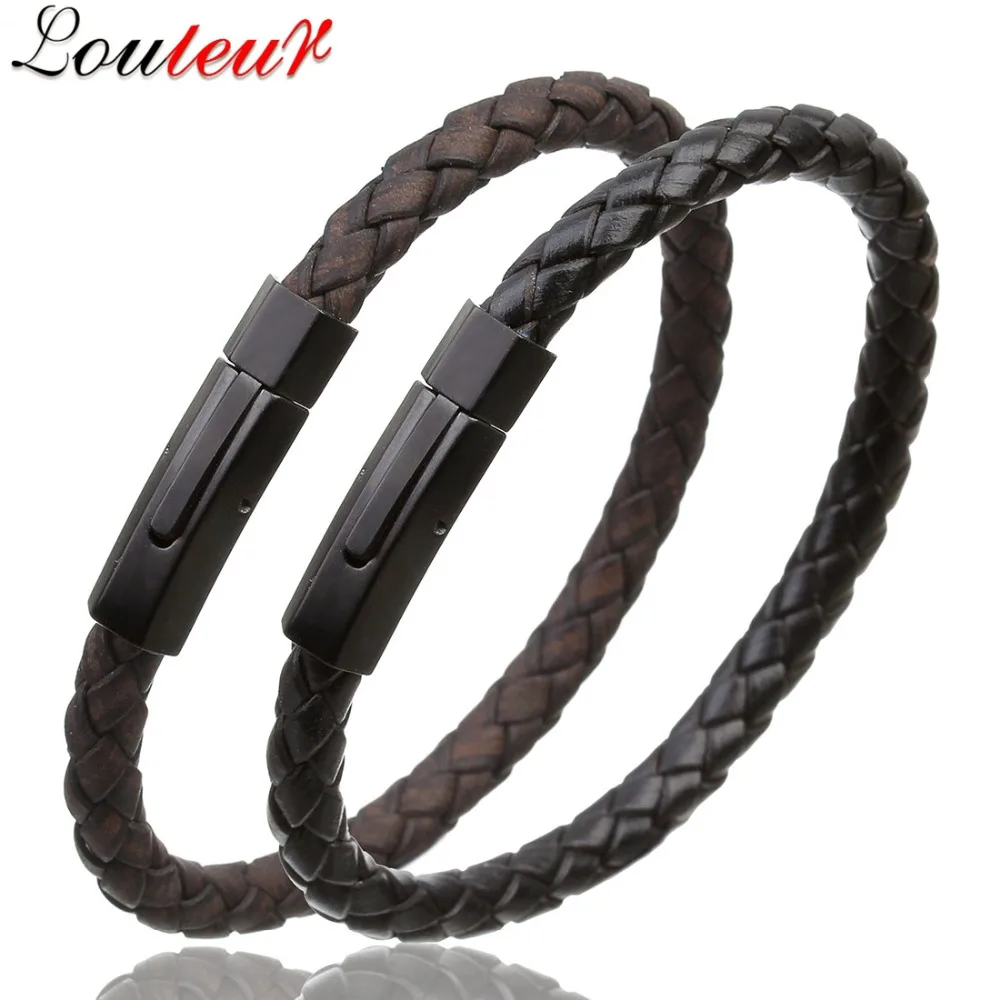 LOULEUR Vintage Mens Leather Bracelet for Men Women Stainless Steel Magnetic Clasps Leather Bracelets Bangles Men Jewelry
LOULEUR Vintage Mens Leather Bracelet for Men Women Stainless Steel Magnetic Clasps Leather Bracelets Bangles Men Jewelry