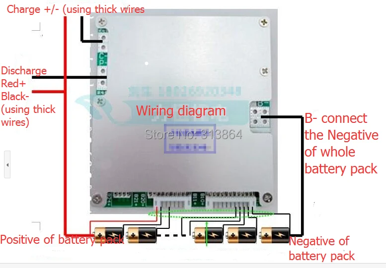 Фото 16S li ion/Lipo батареи Защитная плата Система BMS 60V (67 2 V) 50A непрерывный разряд E bik