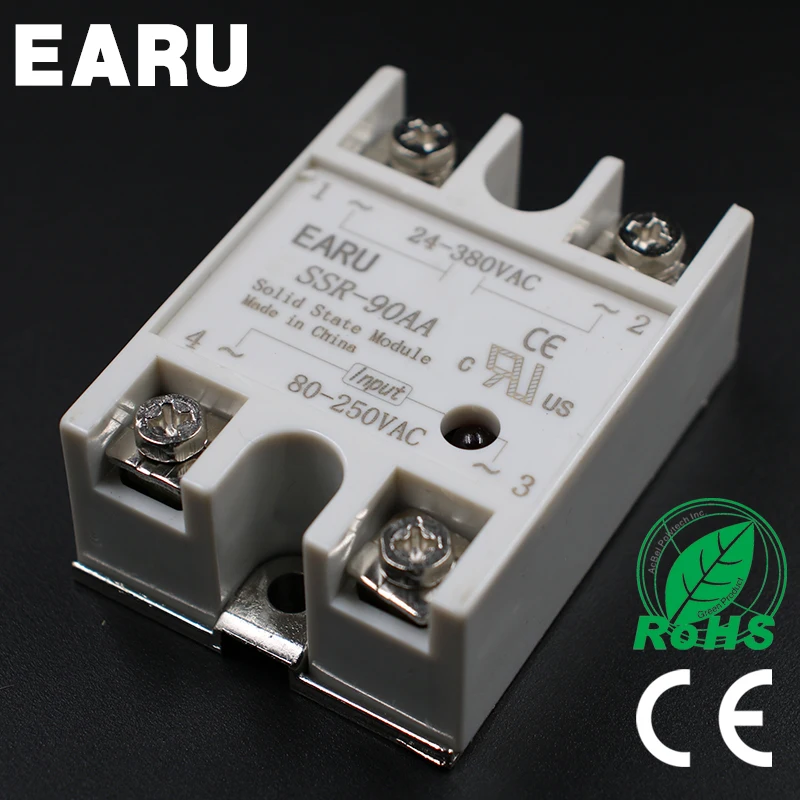 

Solid State Relay Module SSR-90AA SSR-90 AA SSR 90A 80-250VAC Input to 24-380VAC Output Industry Control