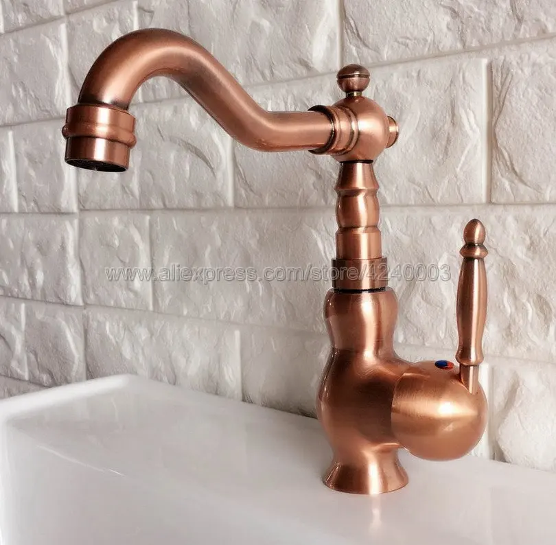 Basin Faucets Antique Red Copper Bathroom Faucet Mixer Tap Single Handle Hot & Cold Washbasin Tap Knf404
Basin Faucets Antique Red Copper Bathroom Faucet Mixer Tap Single Handle Hot & Cold Washbasin Tap Knf404