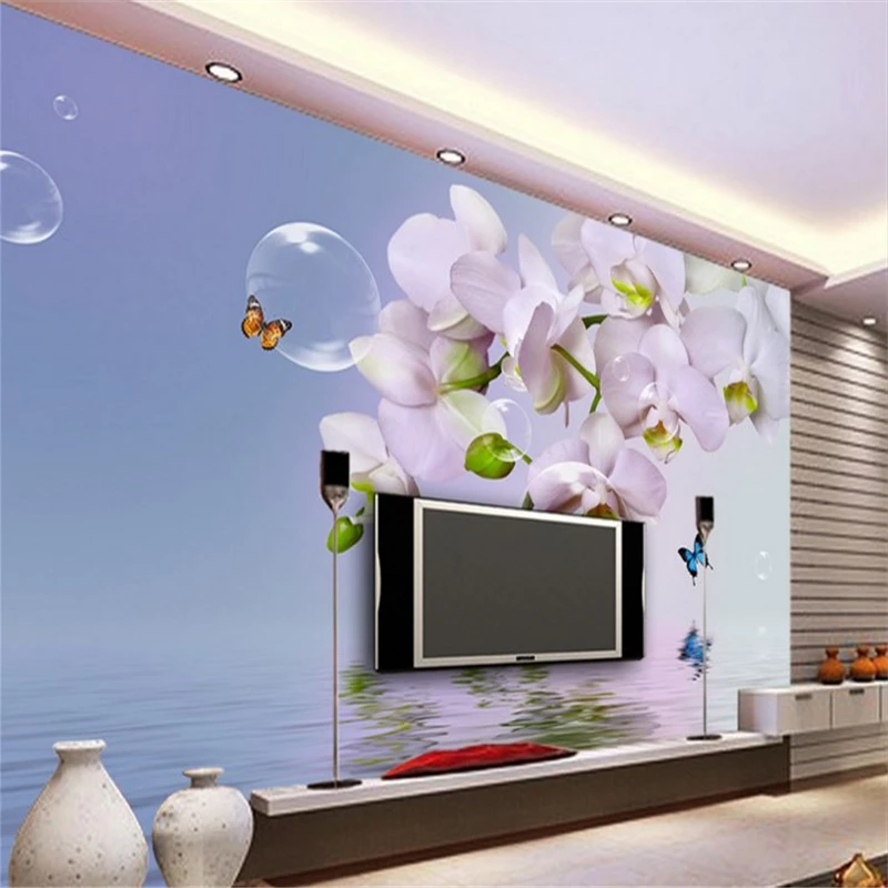 beibehang Large custom wallpaper warm dream of Phalaenopsis orchid bubble reflection TV background wall papel parede
beibehang Large custom wallpaper warm dream of Phalaenopsis orchid bubble reflection TV background wall papel parede