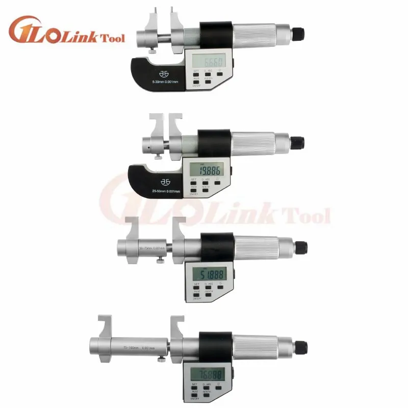 Цифровой микрометр XIBEI цифровой 5 30 мм 25 50 75 100 IP54 внутренний 0 001 дюйм/мм
