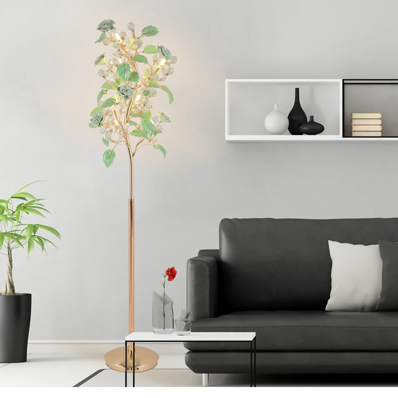 Living room floor lamps simple modern bedroom European style crystal floor lamp wind flower vertical bedside lamp villa lighting
Living room floor lamps simple modern bedroom European style crystal floor lamp wind flower vertical bedside lamp villa lighting