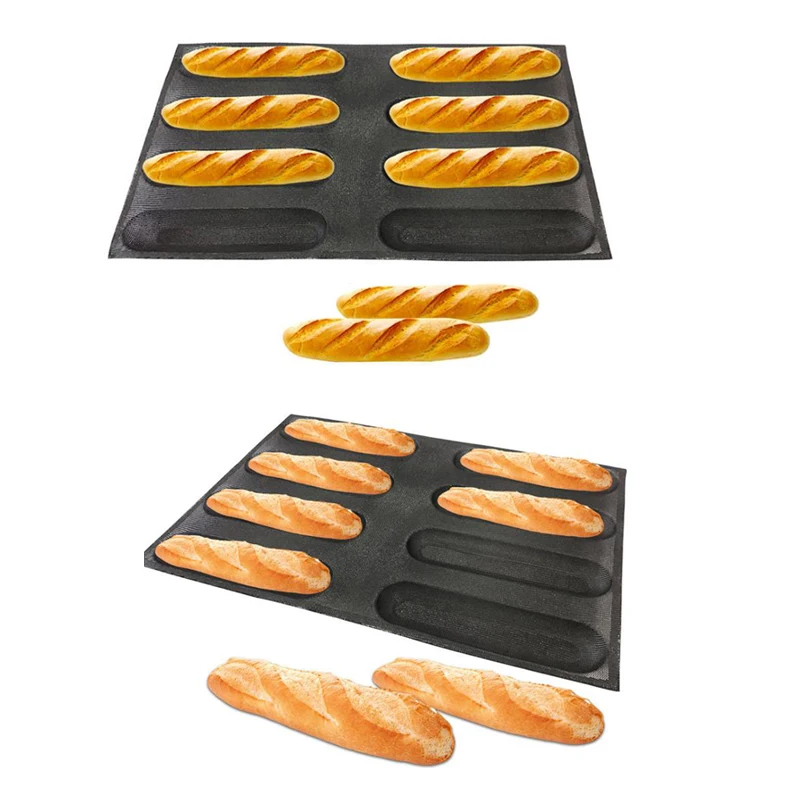 Meibum 8 Cavity Black Porous Silicone Mold Hot Dog Long Loaf Bread Modle Baguette Eclair Puff Tray Non Stick Bakeware Baking Pan
Meibum 8 Cavity Black Porous Silicone Mold Hot Dog Long Loaf Bread Modle Baguette Eclair Puff Tray Non Stick Bakeware Baking Pan