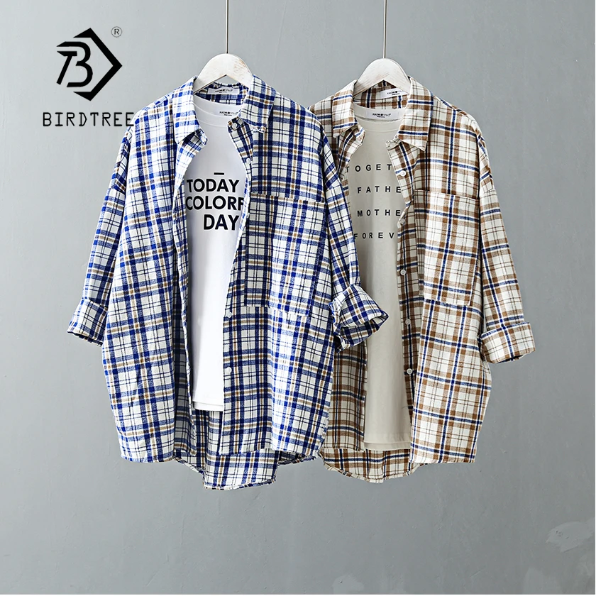 New Arrival Women Oversize Classic Khaki Plaid Long Blouse Batwing Sleeve Curved Hem Shirt Turn-Down Collar Casual Top T96706F
New Arrival Women Oversize Classic Khaki Plaid Long Blouse Batwing Sleeve Curved Hem Shirt Turn-Down Collar Casual Top T96706F