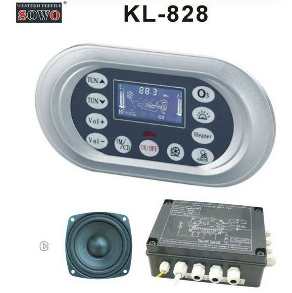 Whole set of bathtub controller SOWO KL-828 including control panel & electric box
Whole set of bathtub controller SOWO KL-828 including control panel & electric box