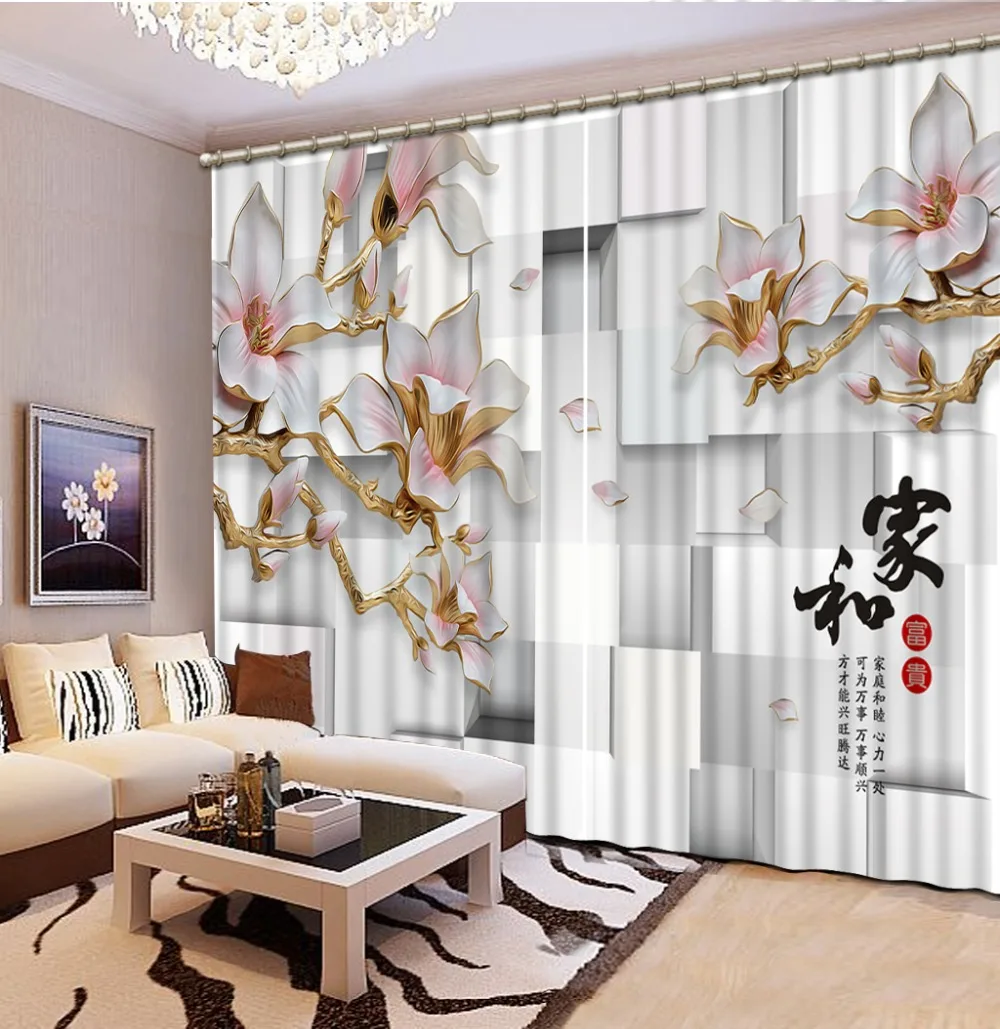 Curtain Printing Blockout Photo Drapes Fabric For Room Bedroom Three-dimensional, square magnolia 3D Curtain Classic Home Decor
Curtain Printing Blockout Photo Drapes Fabric For Room Bedroom Three-dimensional, square magnolia 3D Curtain Classic Home Decor