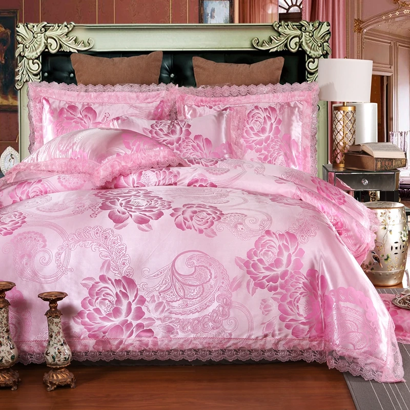 4Pcs European Satin Jacquard Luxury Bedding Sets/Bedclothes King Queen size Duvet Cover Bed Sheet Linens set Pillowcases
4Pcs European Satin Jacquard Luxury Bedding Sets/Bedclothes King Queen size Duvet Cover Bed Sheet Linens set Pillowcases