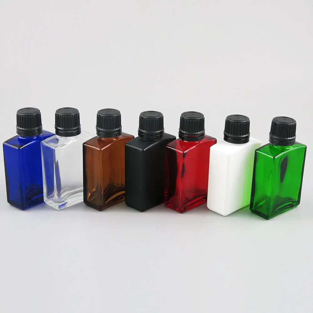 360pcs/lot 30ml Amber Clear Black Green Blue Red Flat Square Glass with Plastic Cap for e Liquid Essential Oil Containers
360pcs/lot 30ml Amber Clear Black Green Blue Red Flat Square Glass with Plastic Cap for e Liquid Essential Oil Containers