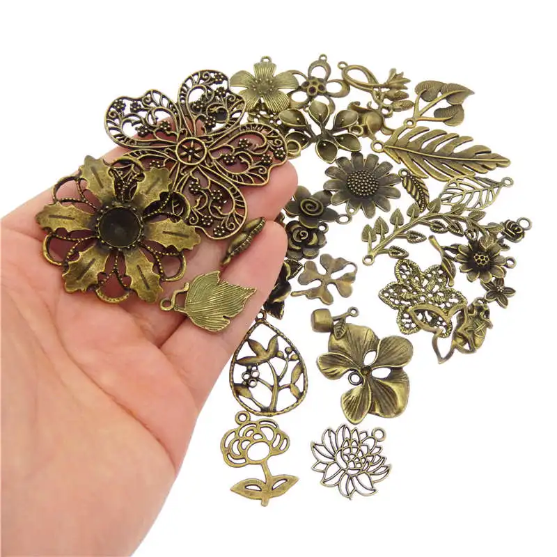 Julie Wang 30pcs Randomly Mix Flower Leaves Charms Antique Bronze Mini Pendant Necklace Bracelet Jewelry Making Accessory
Julie Wang 30pcs Randomly Mix Flower Leaves Charms Antique Bronze Mini Pendant Necklace Bracelet Jewelry Making Accessory