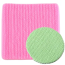 Sweater Fabric Knitting Texture Biscuits Embossed Pad Decorating Lace Mat Tool Silicone Molds Fondant Cake Decorating