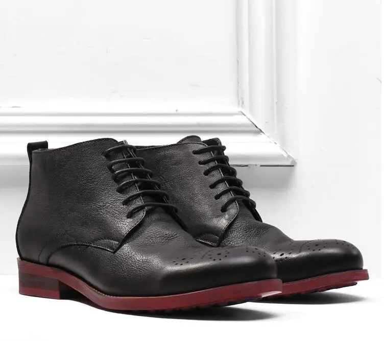 Lace-Up Men's Dress Oxfords Male Smart Casual Genuine Leather Carved Ankle Martin Boots Men's In elevator shoes Patchwork Sole
Lace-Up Men's Dress Oxfords Male Smart Casual Genuine Leather Carved Ankle Martin Boots Men's In elevator shoes Patchwork Sole