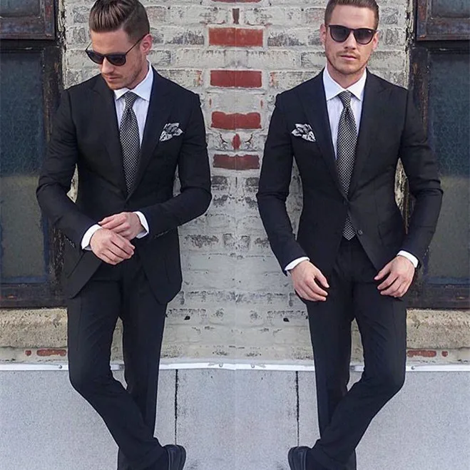 Handsome Black Mens Suits Slim Fit Two Pieces Groomsmen Wedding Tuxedos For Men Blazers Peaked Lapel Formal Suit (Jacket+Pant)
Handsome Black Mens Suits Slim Fit Two Pieces Groomsmen Wedding Tuxedos For Men Blazers Peaked Lapel Formal Suit (Jacket+Pant)