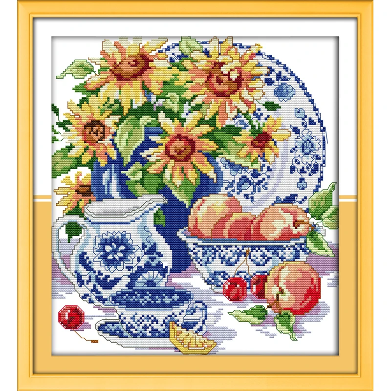 Everlasting Love Celadon Sunflower Chinese Cross Stitch Kits Ecological Cotton Fabric 11 CT DIY Christmas Decorations For Home
Everlasting Love Celadon Sunflower Chinese Cross Stitch Kits Ecological Cotton Fabric 11 CT DIY Christmas Decorations For Home