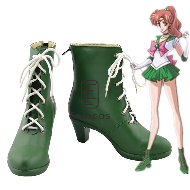 Аниме Sailor Moon Jupiter Green обувь для косплея ботинки размер по индивидуальному