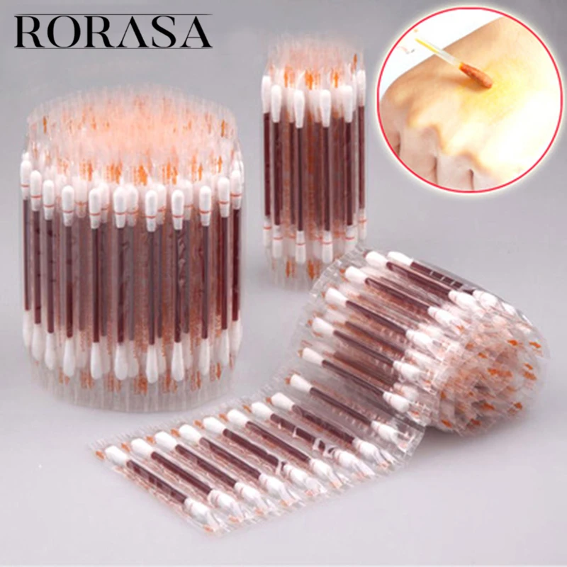 

Disposable Medical Iodine Cotton Stick Iodine Disinfected Cotton Swab Cleaning Care Wound Cotton Swabs Aid First Aid Kit Supplie