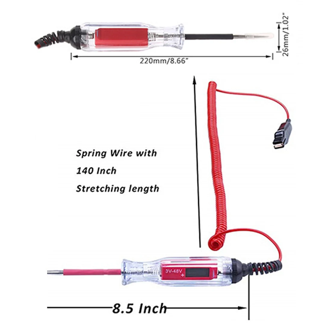 1Pc Digital Electric Circuit Car voltage voltmeter 5-48V indicator tester Power Probe Diagnostic Tool
1Pc Digital Electric Circuit Car voltage voltmeter 5-48V indicator tester Power Probe Diagnostic Tool
