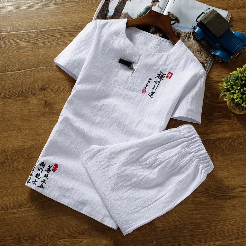 2021 New Summer Men Short Sleeve Linen (T Shirt + Short ) One Set Tee T-shirt Men Style T Shirt for Male Large Size 6XL
2021 New Summer Men Short Sleeve Linen (T Shirt + Short ) One Set Tee T-shirt Men Style T Shirt for Male Large Size 6XL