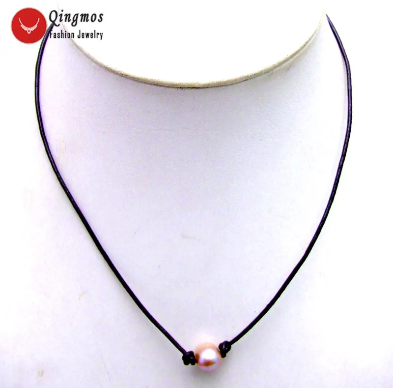 Qingmos 10-11mm Pearl Chokers Necklace for Women with Purple Potato Natural Pearl Pendants & Necklace 18" Brown Leather-6074
Qingmos 10-11mm Pearl Chokers Necklace for Women with Purple Potato Natural Pearl Pendants & Necklace 18" Brown Leather-6074