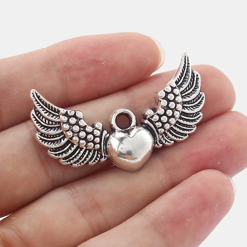 20 pcs Angel Wing Heart Charm Pendant For DIY Necklace Bracelet Jewelry 44.5*21.5mm
20 pcs Angel Wing Heart Charm Pendant For DIY Necklace Bracelet Jewelry 44.5*21.5mm