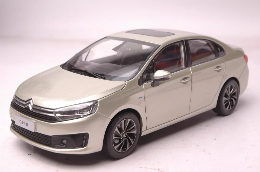 1:18 Модель литья под давлением для Citroen C4 Sega 2016 золотой седан игрушечный