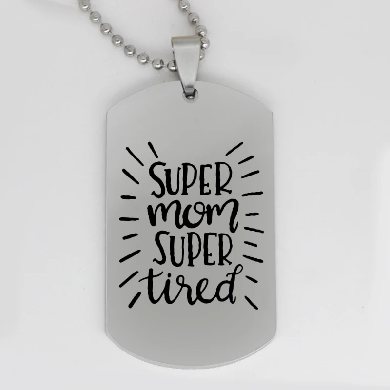 Ufine jewelry girl gift pendant army card super mom super tired stainless steel customed necklace N4246
Ufine jewelry girl gift pendant army card super mom super tired stainless steel customed necklace N4246
