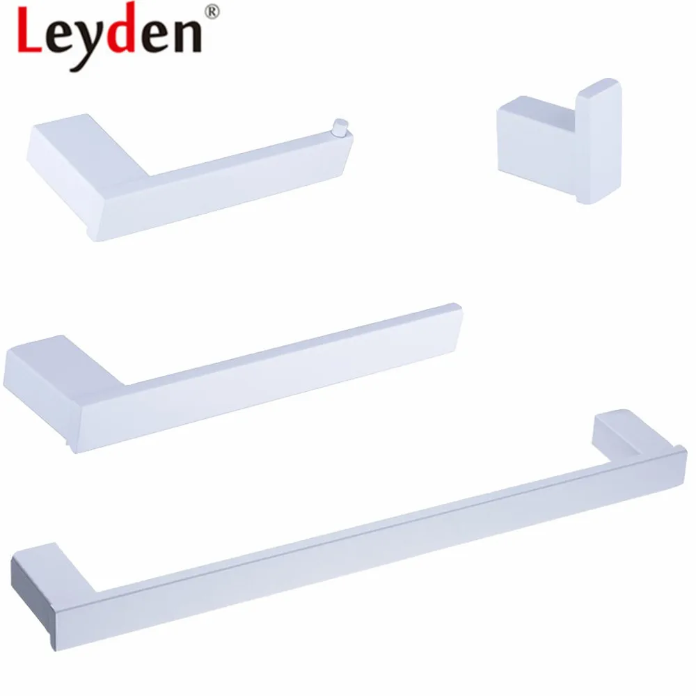 Leyden 304 Stainless Steel 4pcs Bathroom Accessories Set White Single Towel Bar Toilet Paper Holder Towel Ring Robe Hook
Leyden 304 Stainless Steel 4pcs Bathroom Accessories Set White Single Towel Bar Toilet Paper Holder Towel Ring Robe Hook