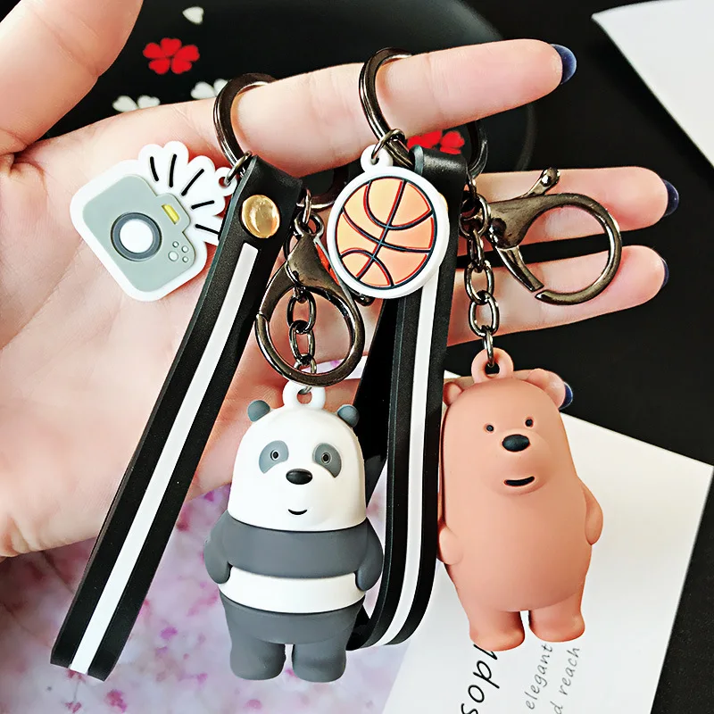 2019 Cartoon Anime We Bare Bears Cute Three Animal Doll Keychains Women Car Bag Pendant Belt Trinkets Key Chains Porte Cle | Украшения и
