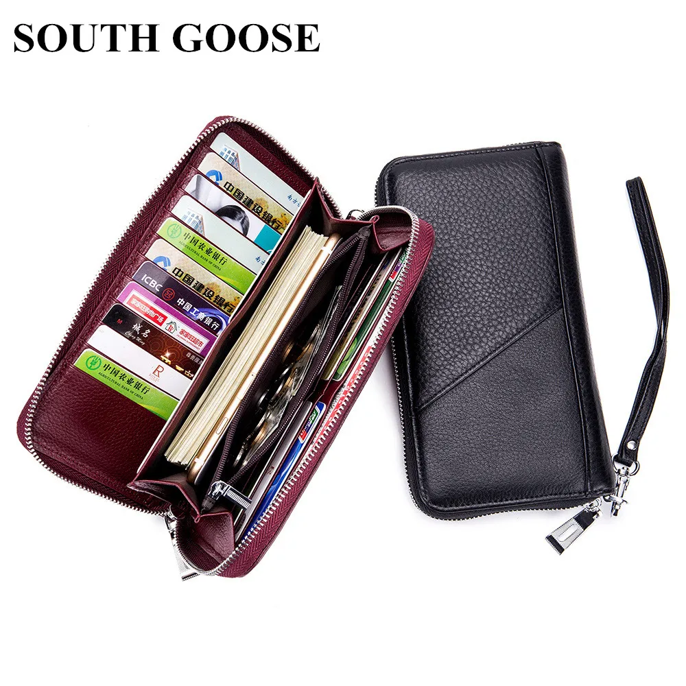 SOUTH GOOSE Genuine Leather Men Clutch Wallets RFID Zipper Male Business Long Purses Women Wristband Wallet With Passport Holder
SOUTH GOOSE Genuine Leather Men Clutch Wallets RFID Zipper Male Business Long Purses Women Wristband Wallet With Passport Holder