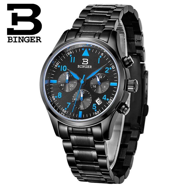 Switzerland BINGER men's watches luxury brand Quartz waterproof full stainless steel Chronograph Stop Watch Wristwatches B9202-5
Switzerland BINGER men's watches luxury brand Quartz waterproof full stainless steel Chronograph Stop Watch Wristwatches B9202-5
