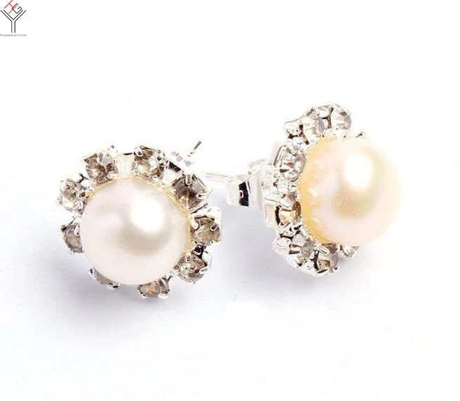 women Jewelry Earring 7-8mm bright white Pearl shining Rhinestone Stud Earring Natural Freshwater pearl
women Jewelry Earring 7-8mm bright white Pearl shining Rhinestone Stud Earring Natural Freshwater pearl