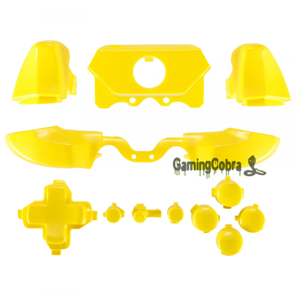 

eXtremeRate Glossy Yellow Full Set RT LB RB LB Dpad Buttons for Xbox One 3.5 mm 1697 / Xbox One Elite 1698 Controller