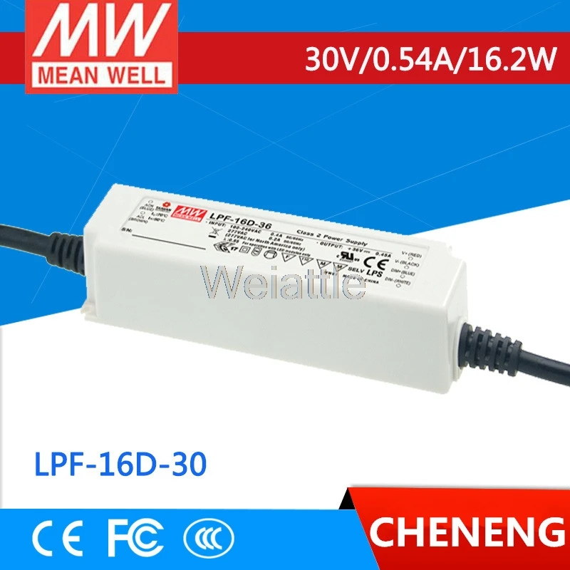 MEAN WELL original LPF-16D-30 30V 0.54A meanwell LPF-16D 30V 16.2W Single Output LED Switching Power Supply
MEAN WELL original LPF-16D-30 30V 0.54A meanwell LPF-16D 30V 16.2W Single Output LED Switching Power Supply