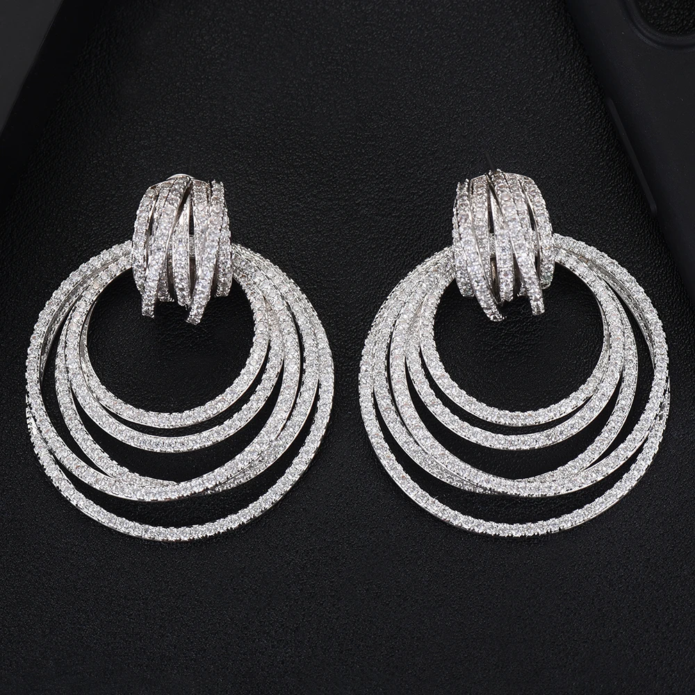 52mm Big Luxury Twist Circle Dangle Earrings For Women Wedding Cubic Zircon Crystal CZ Dubai Bridal Earring Fashion Jewelry 2019
52mm Big Luxury Twist Circle Dangle Earrings For Women Wedding Cubic Zircon Crystal CZ Dubai Bridal Earring Fashion Jewelry 2019