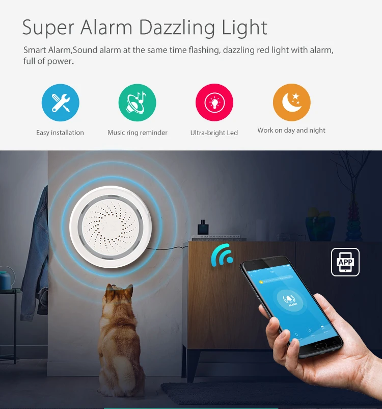 Приложение SmartYIBA WiFi USB сирена с поддержкой Amazom Alexa/Google Assistant/IFTTT 2 4G WIFI One-Key Connect Smart