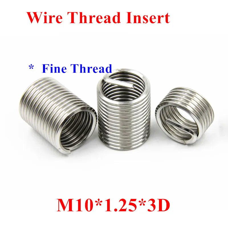 50pcs M10*1.25*3D Wire Thread Insert 304 Stainless steel Screw Bushing, M10 Wire Screw Sleeve Fine Thread Repair Insert
50pcs M10*1.25*3D Wire Thread Insert 304 Stainless steel Screw Bushing, M10 Wire Screw Sleeve Fine Thread Repair Insert