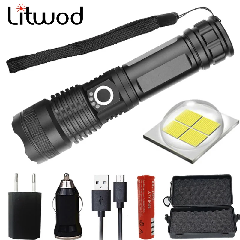 Перезаряжаемый светодиодный фонарик Z20 litwod CREE XHP50 с Micro USB, фонарик 4000 лм, фонарь для кемпинга, походов
Перезаряжаемый светодиодный фонарик Z20 litwod CREE XHP50 с Micro USB, фонарик 4000 лм, фонарь для кемпинга, походов