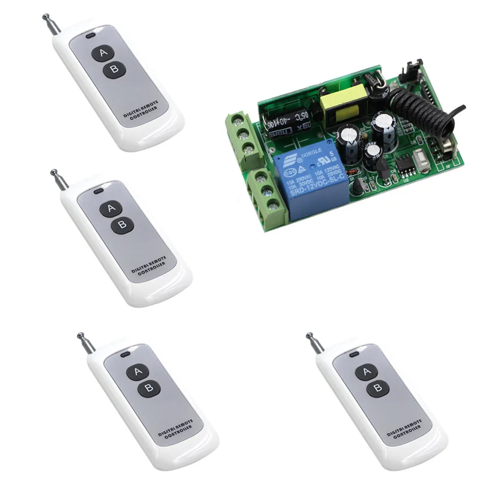 AC 85V 110V 220V 240V 250V Wireless Remote Control Switch Remote Switches System Receiver + A/B Button Transmitter 315/433Mhz
AC 85V 110V 220V 240V 250V Wireless Remote Control Switch Remote Switches System Receiver + A/B Button Transmitter 315/433Mhz